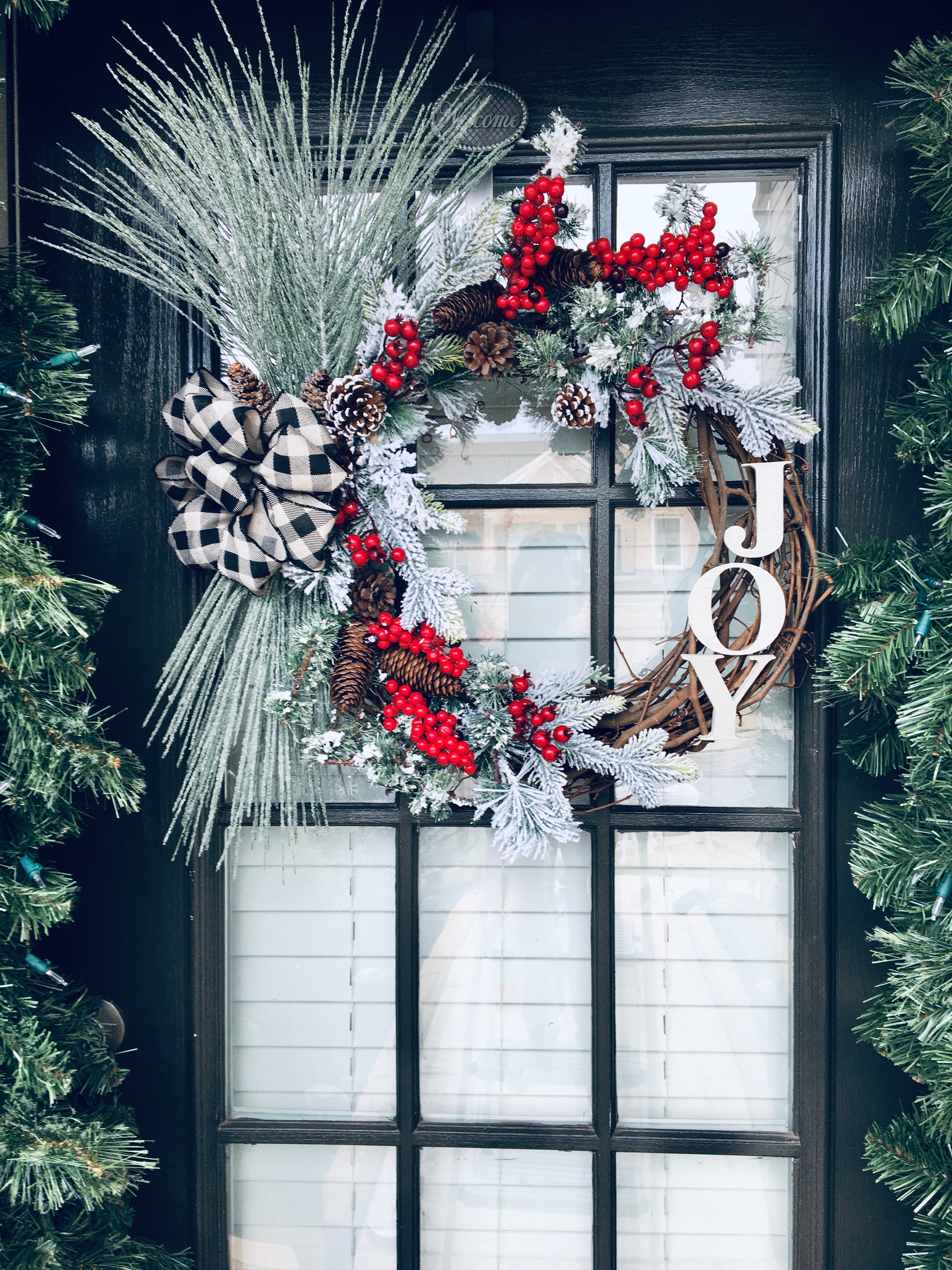 JOY Christmas Grapevine Wreath