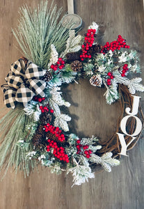 JOY Christmas Grapevine Wreath