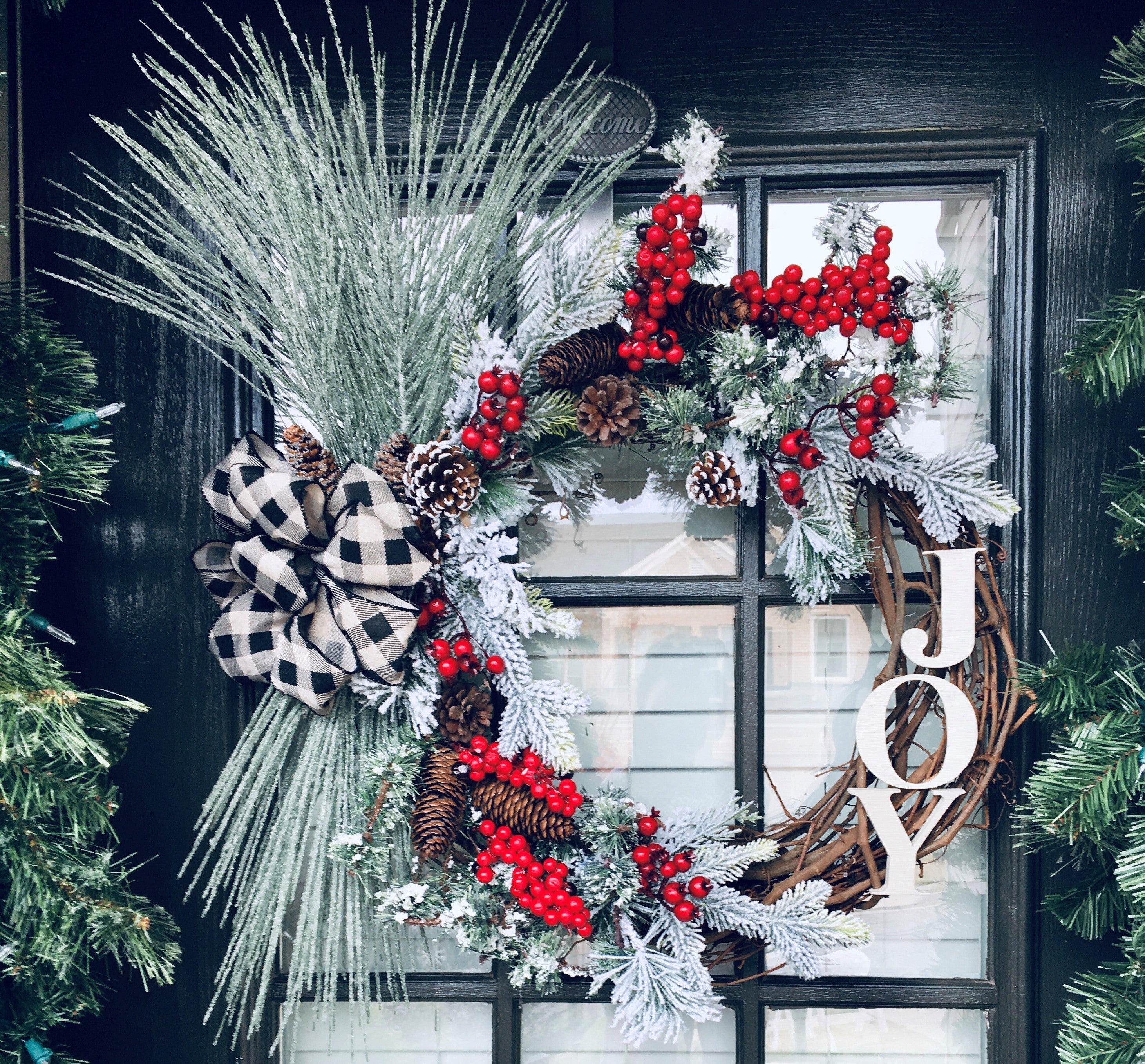 JOY Christmas Grapevine Wreath